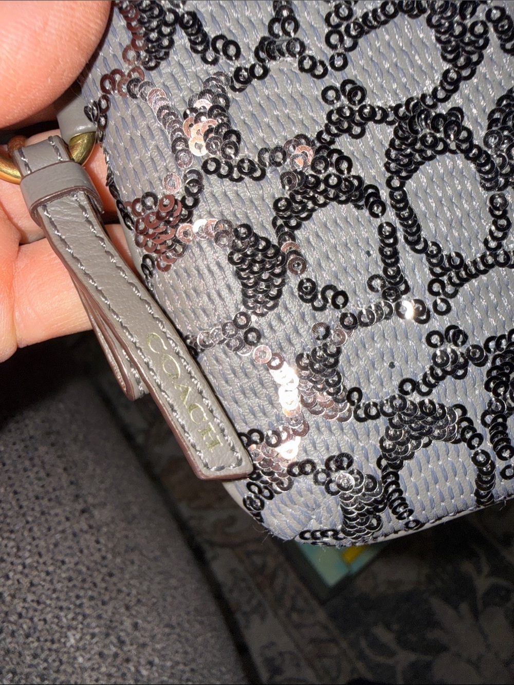 Coach with dust bag Gray and Black Sequin Wristlet - Picture 11 of 11